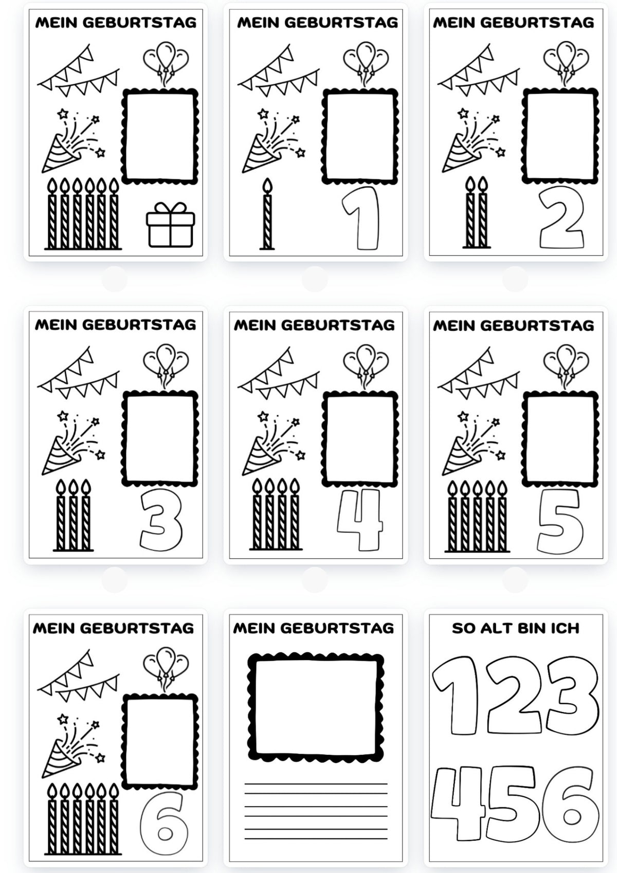 Digitale Portfolio-Vorlagen-Geburtstag